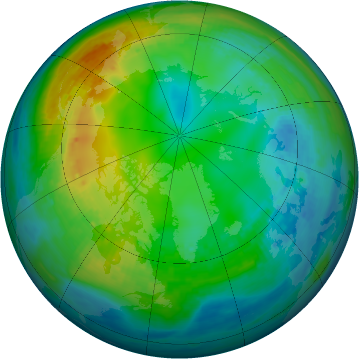 Arctic ozone map for 17 November 1980